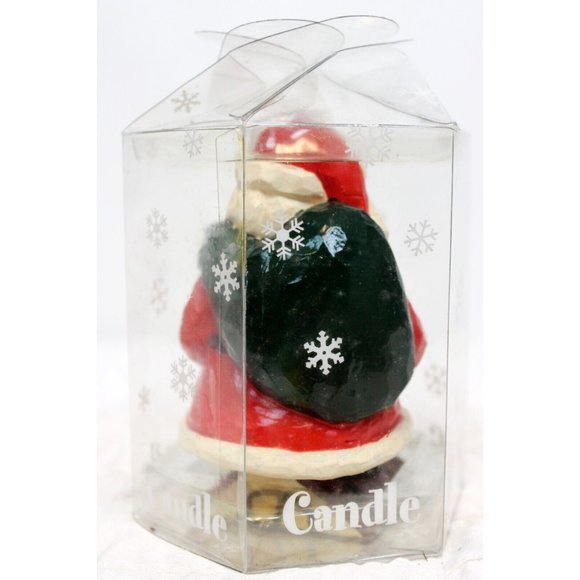 Lady Jane Holiday Molded Santa on a Rooftop Candle Sculpted Wood Carved Look - Picture 3 of 12